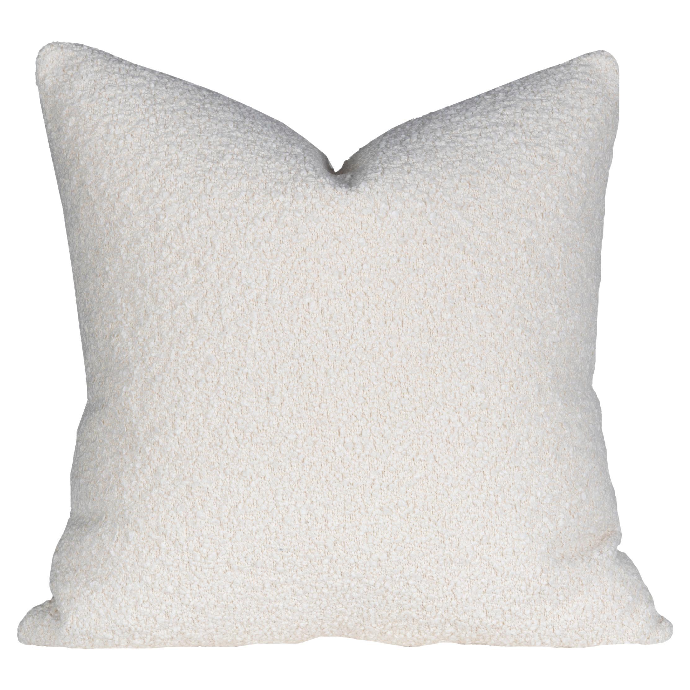 Cream Chunky Boucle Pillow For Sale