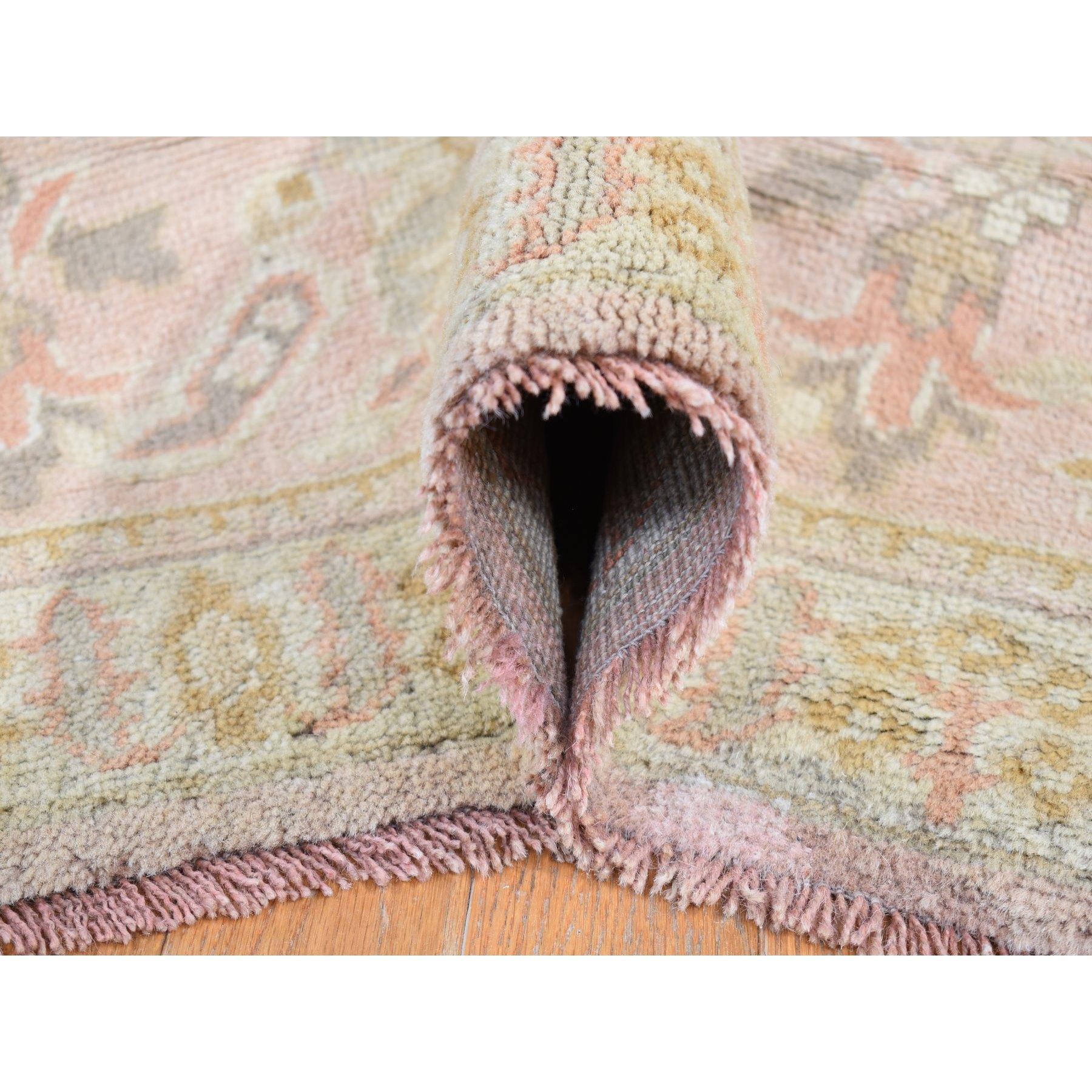 Early 20th Century Cream Color Antique Turkish Oushak Clean Hand Knotted Pure Wool Oversized Rug