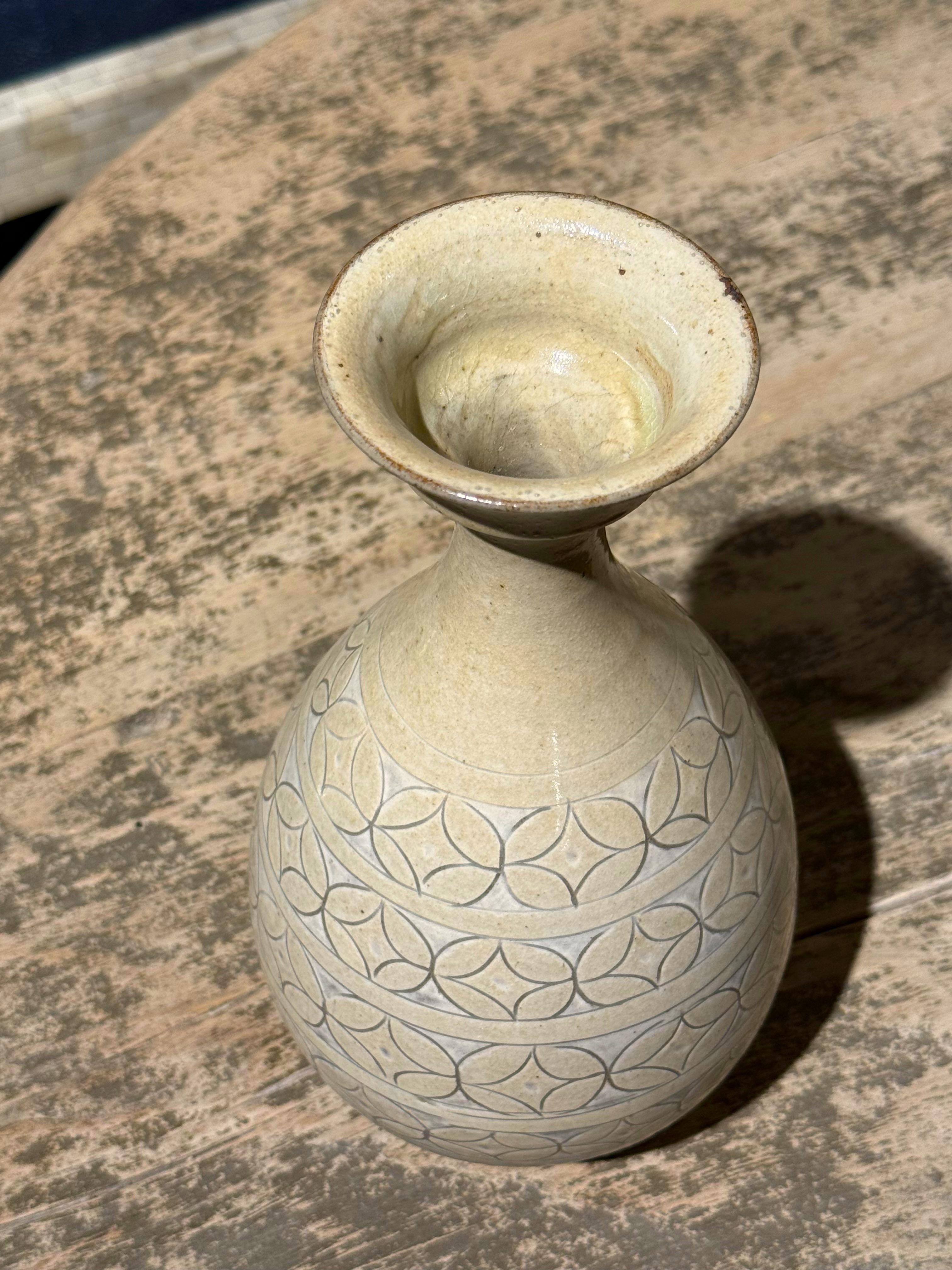 Zeitgenössische cremefarbene Vase mit chinesischem Muster.
Schalenförmiges Oberteil.
Horizontale Bänder mit kreisförmigem Dekorationsmuster.
Collection'S mit sechs verschiedenen Formen erhältlich.
ANKOMMEND NOVEMBER