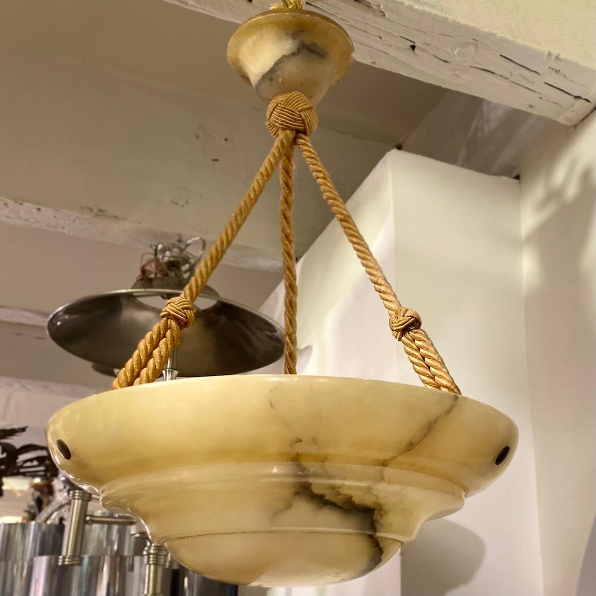 Early 20th Century Cream Colored Alabaster Fixture For Sale