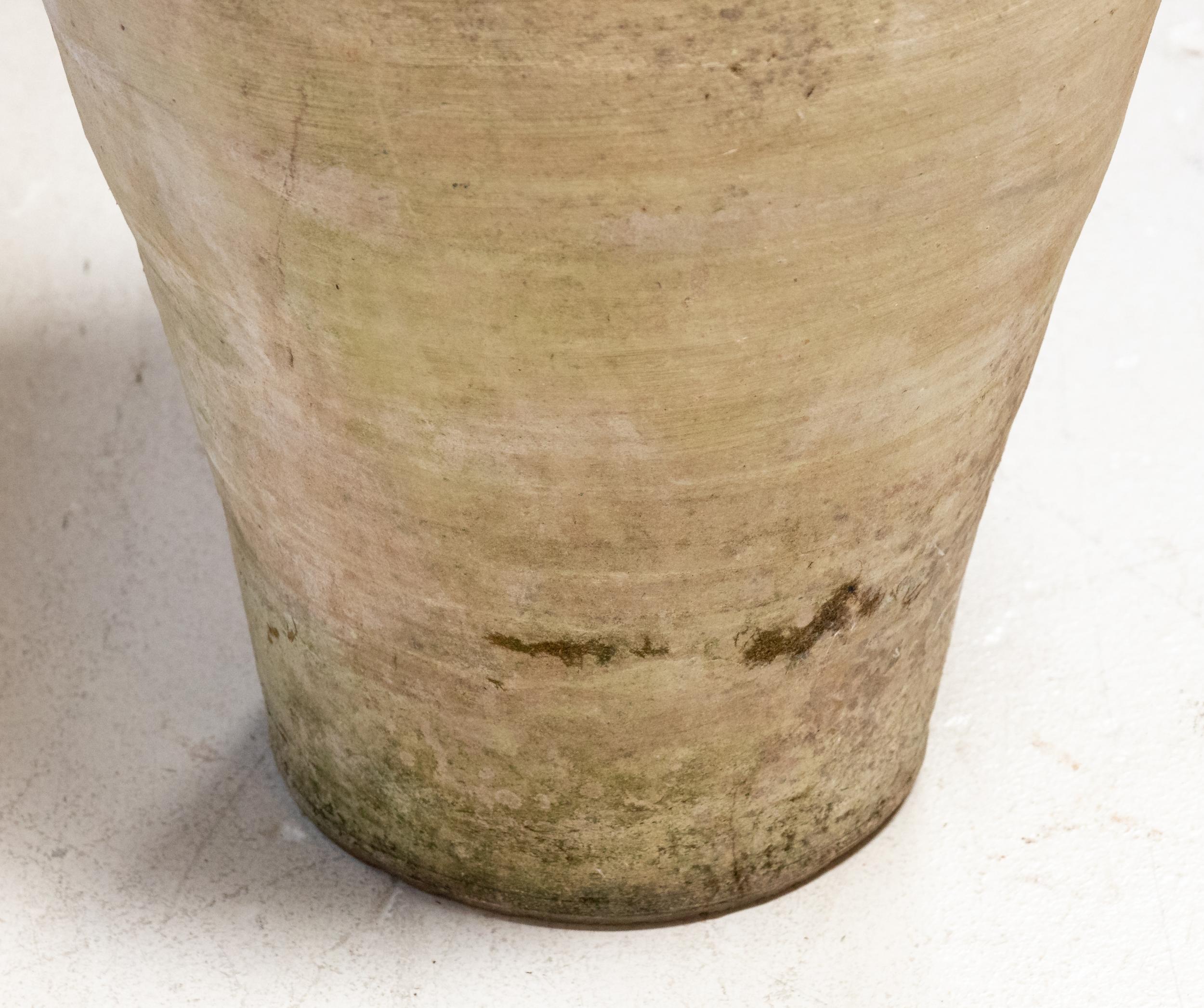 French Cream colored Amphora or Biot Pot with 4 handles