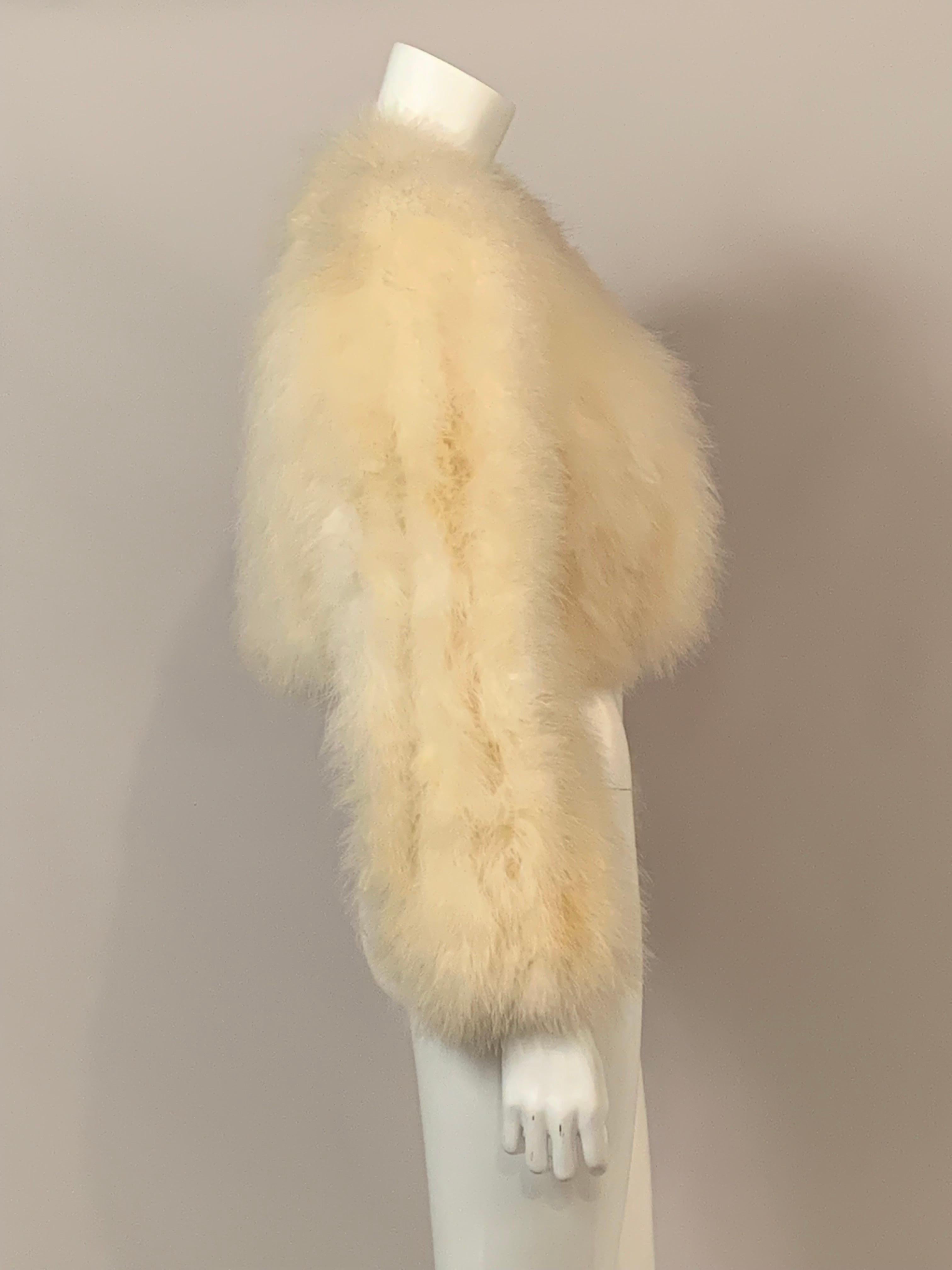 Cream Colored Marabou Feather Jacket For Sale 1