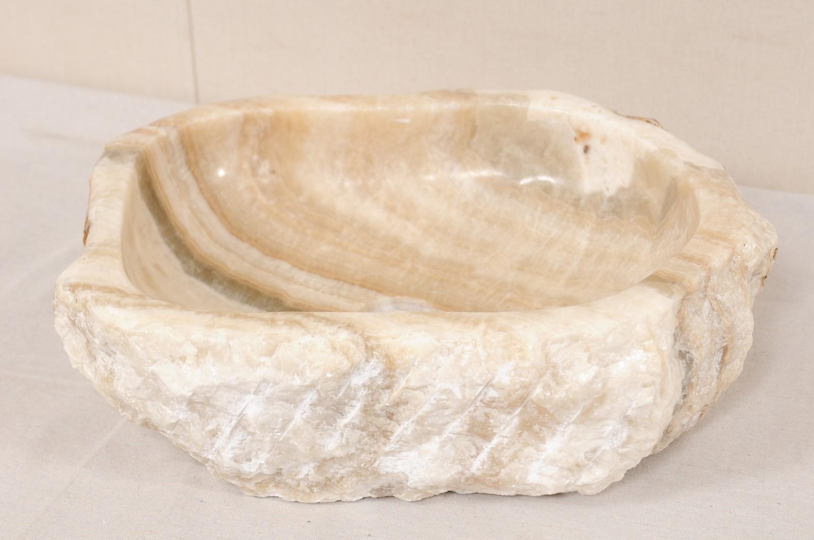 Cream Colored Natural Polished Onyx Sink Basin 3