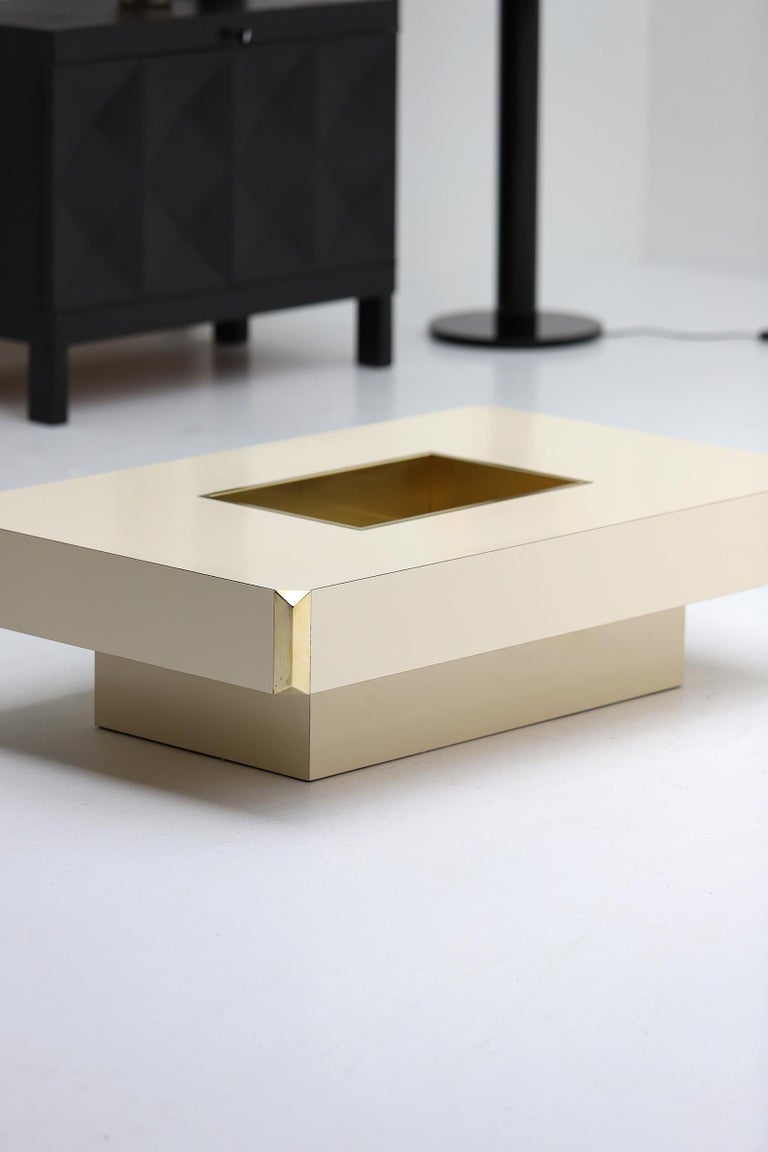 Cream Colored Coffee Table by Willy Rizzo Designed for Mario Sabot 1970s 4