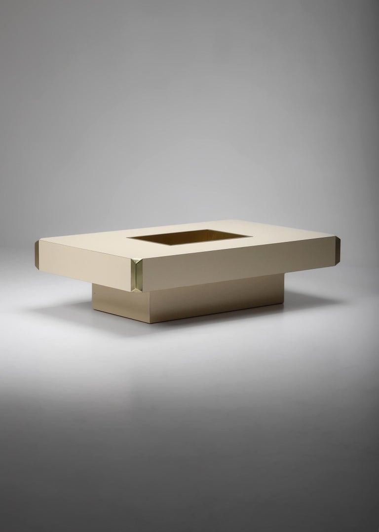 Cream Colored Coffee Table by Willy Rizzo Designed for Mario Sabot 1970s 6