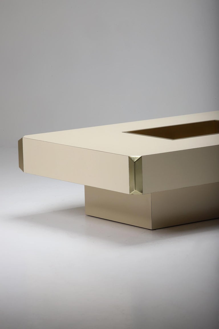 Late 20th Century Cream Colored Coffee Table by Willy Rizzo Designed for Mario Sabot 1970s