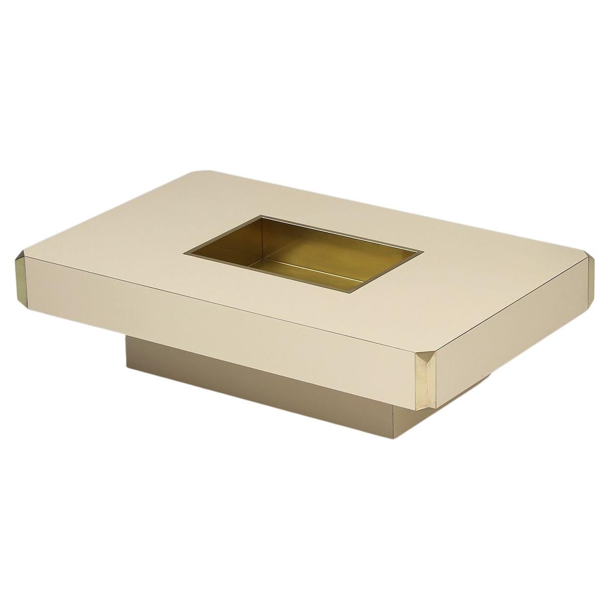 Cream Colored Coffee Table by Willy Rizzo Designed for Mario Sabot 1970s