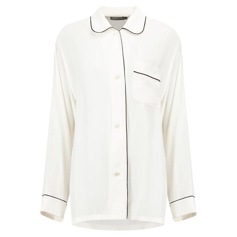 Louis Vuitton Plaid Black White Cotton Womens Blouse Top Button Shirt Sz 34  XS