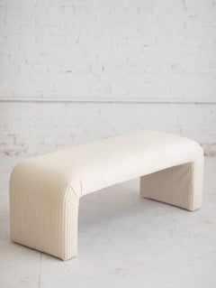 Cream Corduroy Velvet Waterfall Bench