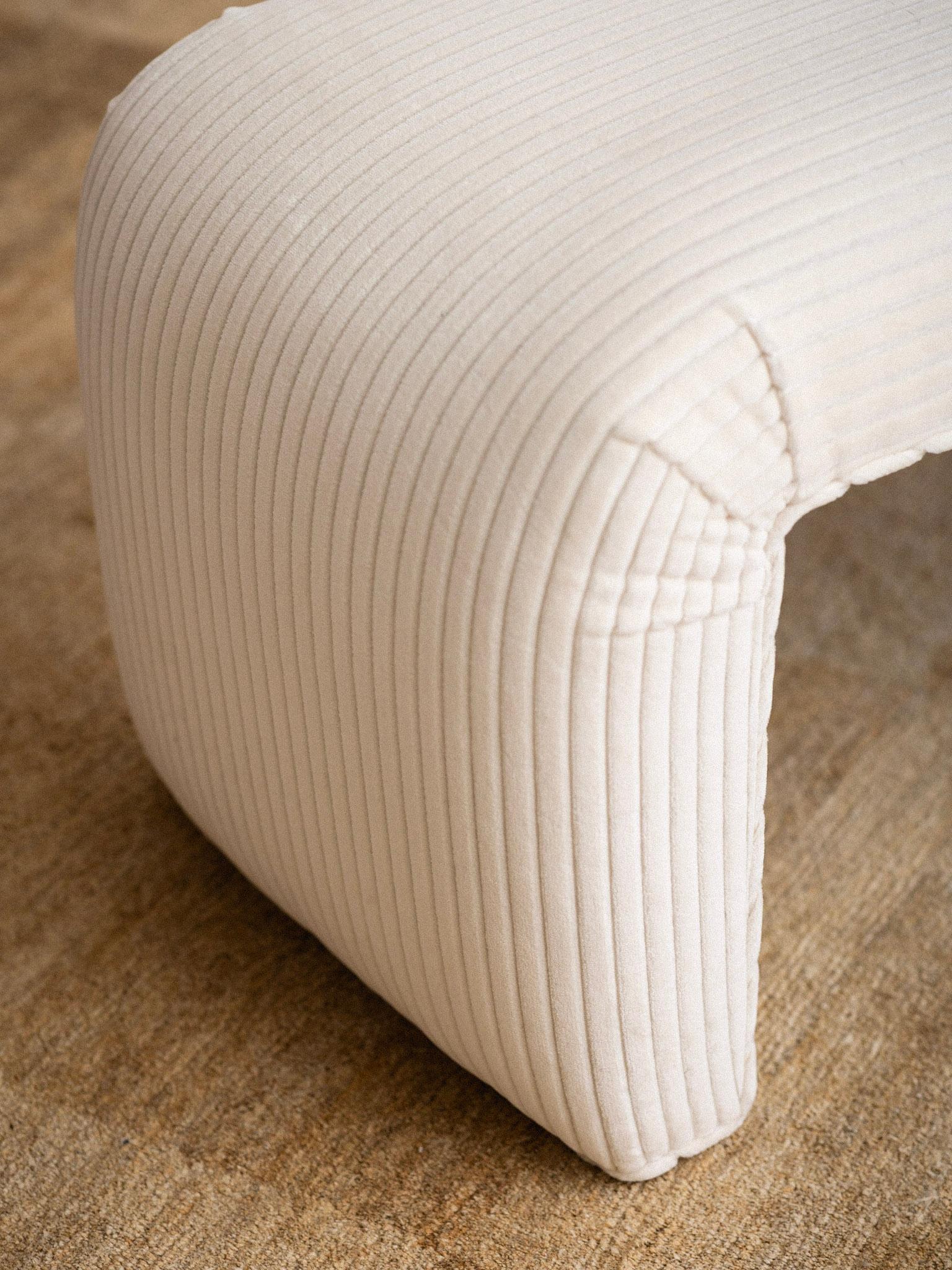 Cream Corduroy Waterfall Bench 2