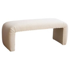 Retro Cream Corduroy Waterfall Bench