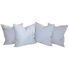 Cream Crewel Work Pillows / 2 Pairs