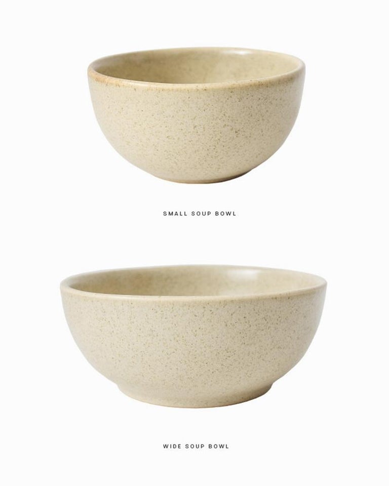 Cream Custard Organic Modern Handmade Small Soup Bowls, Set of 4 For