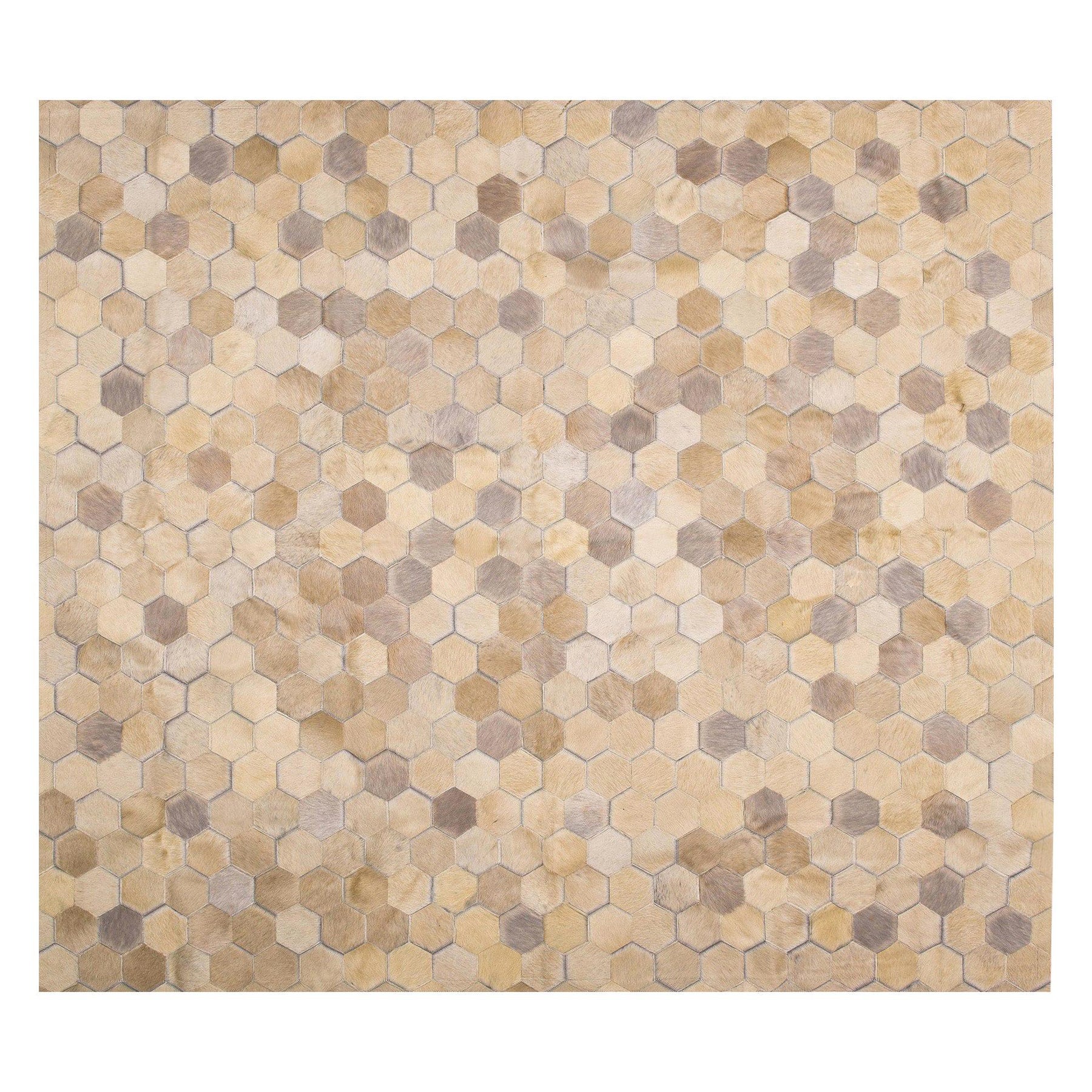 Cream Customizable Angulo Cowhide Area Floor Rug Medium For Sale