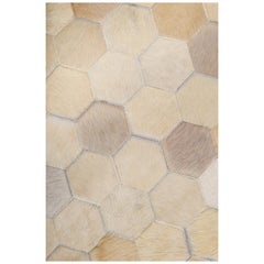 Cream Customizable Angulo Cowhide Area Floor Rug X-Large
