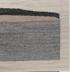 Cream Deco Abstract Flatweave Wool Rug, , 8' x 10'