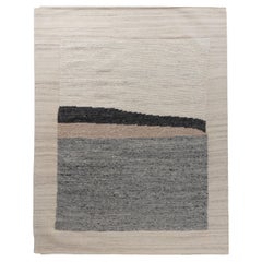 Cream Deco Abstract Flatweave Wool Rug, 8' x 10'