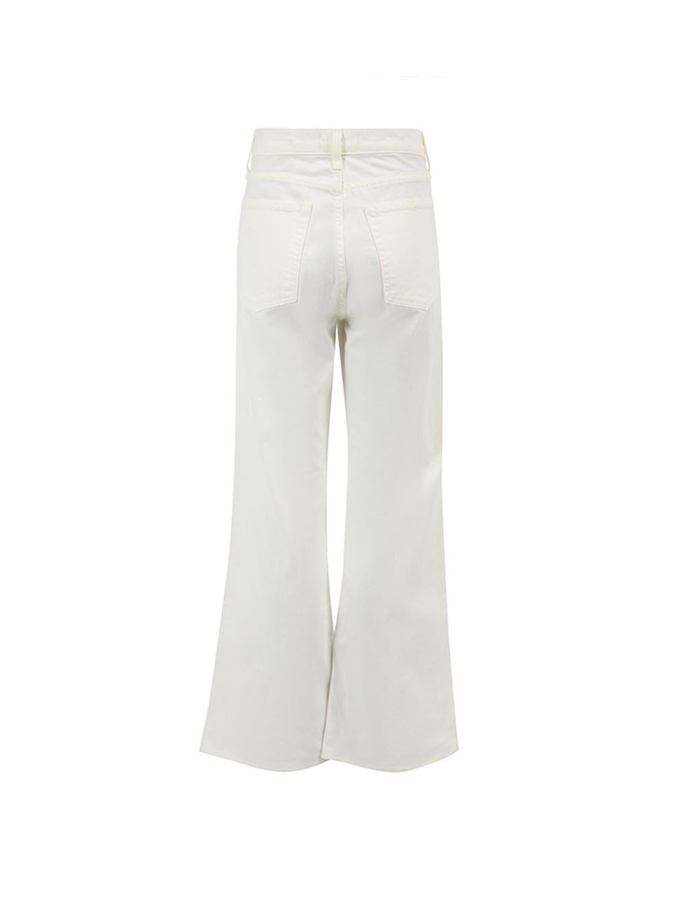 Cream Denim Wide Leg Jeans Size XL In New Condition For Sale In London, GB