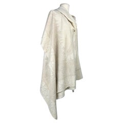 Cream embroidered pashmina shawl - Kashmiri work - India Circa 1860-1880