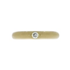 Cream Enameled with Diamond Stackable Band by Adolfo Courrier