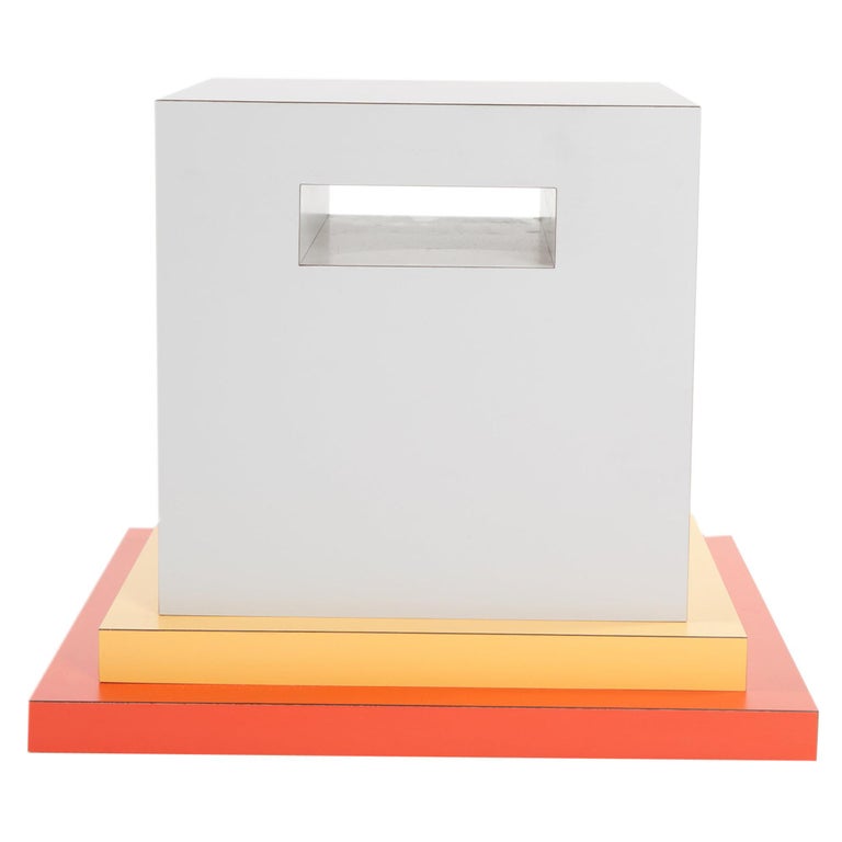 Cream End Table by Ettore Sottsass for Memphis Milano Collection For Sale