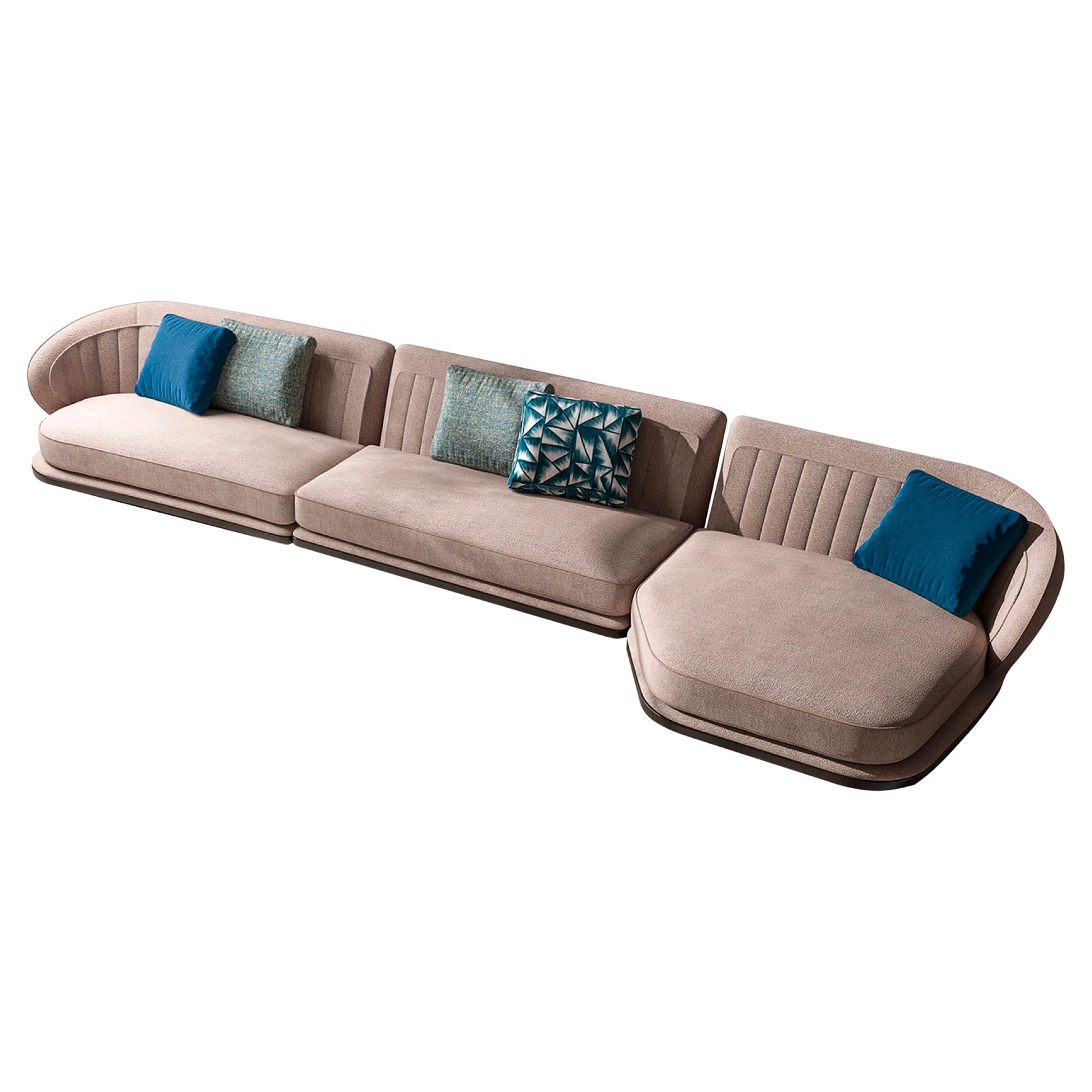 Cream Fabric Modular Sofa