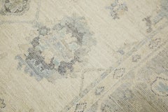 Cream Floral Design Handwoven Wool Turkish Oushak Rug 7'1" x 10'11"