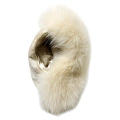Cream Fox Fur Vintage Muff Clutch