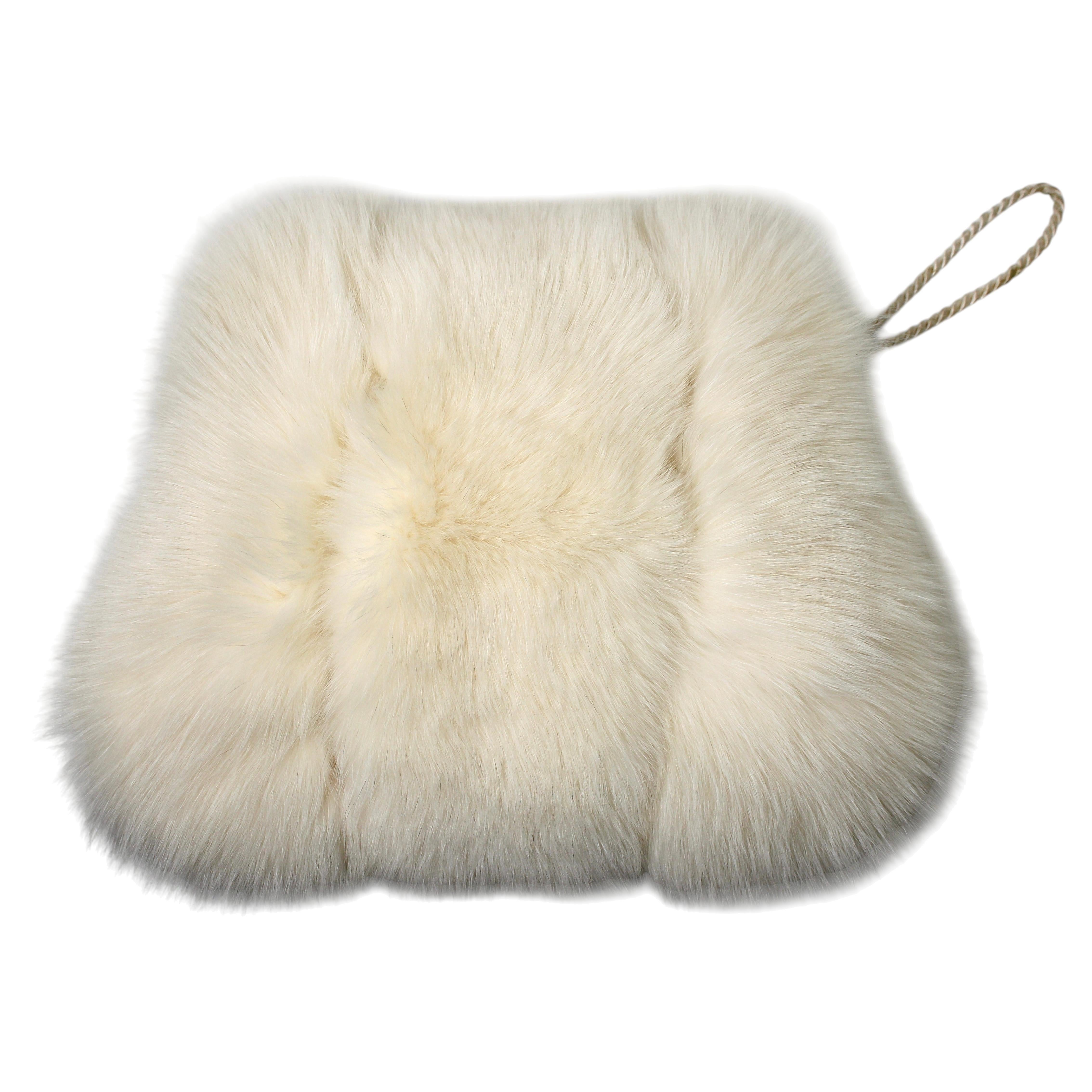 Cream Fox Fur Vintage Muff Clutch