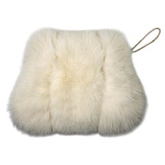 Cream Fox Fur Vintage Muff Clutch