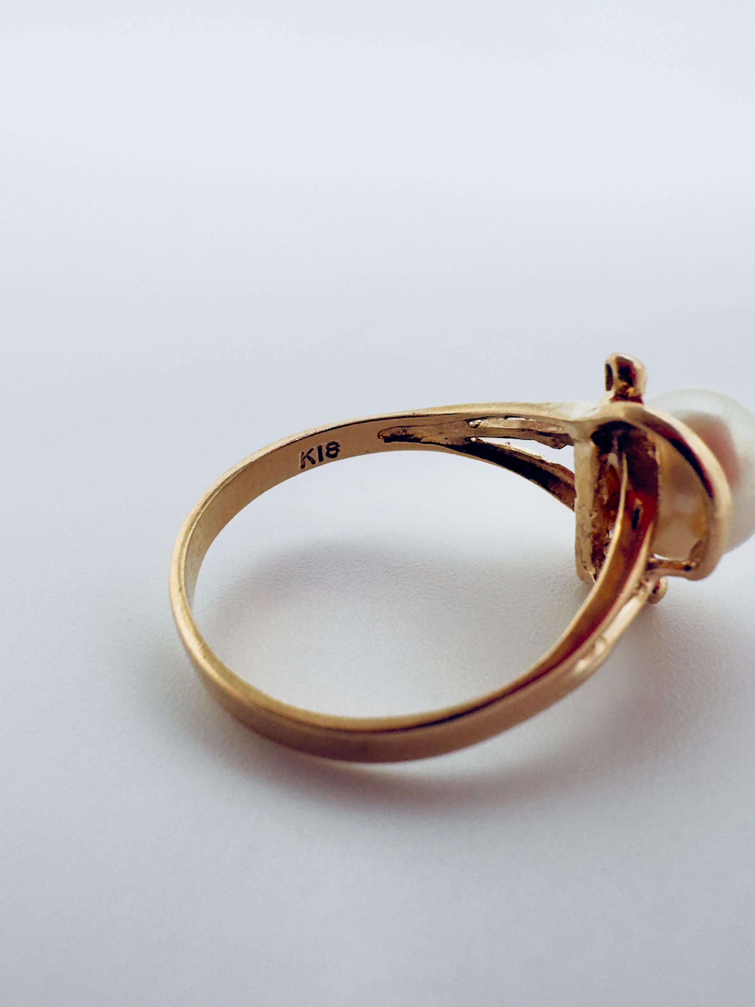 Bague en or 14K avec perles d'eau douce crème Pour femmes en vente