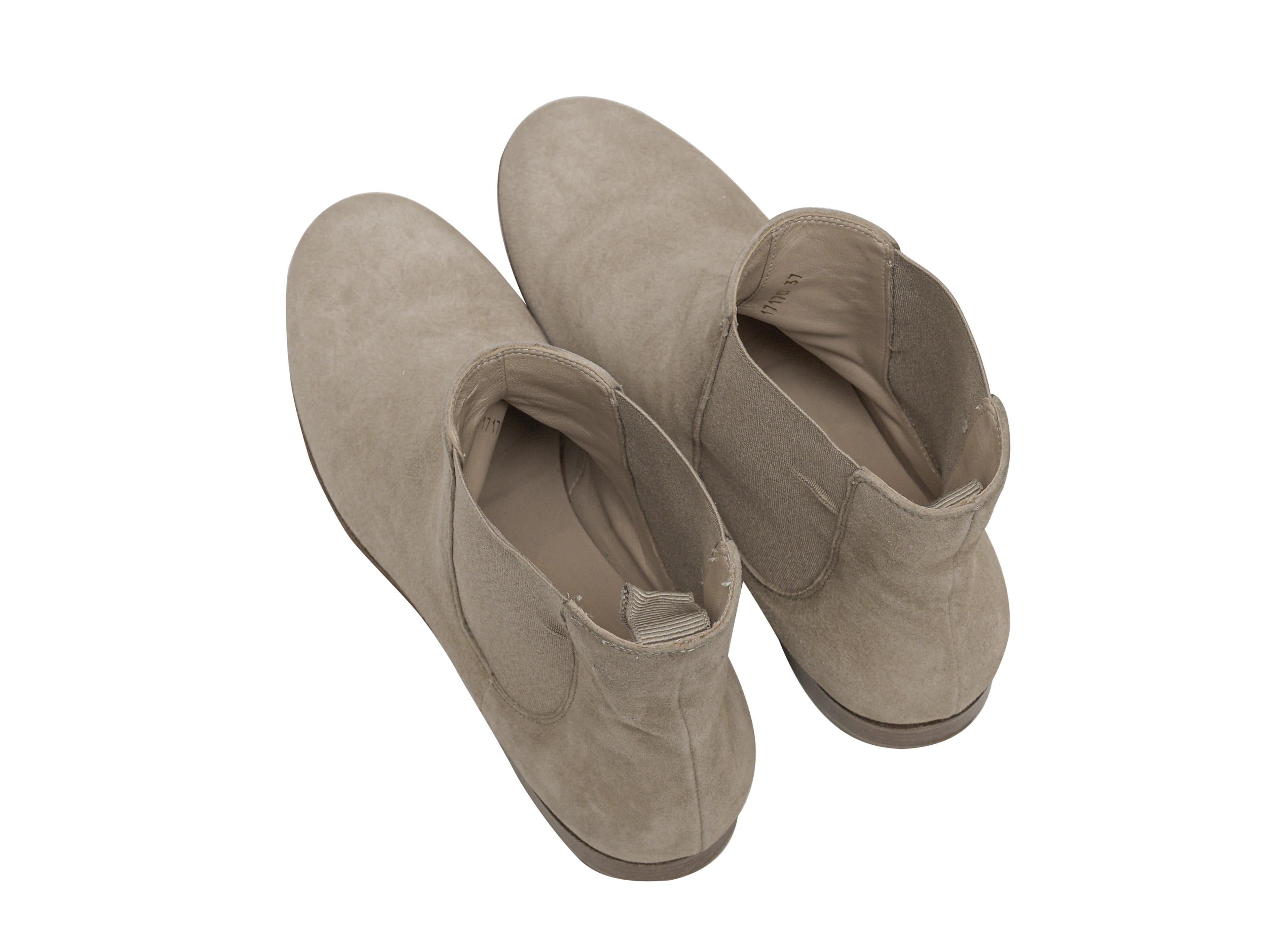Botines planos de ante Gianvito Rossi color crema Talla 37 Marrón en venta