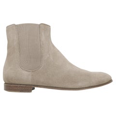 Gianvito Rossi crema, stivaletti piatti in pelle scamosciata misura 37