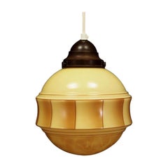 Cream Glass Lamp Danish Design Vintage, 1970s
