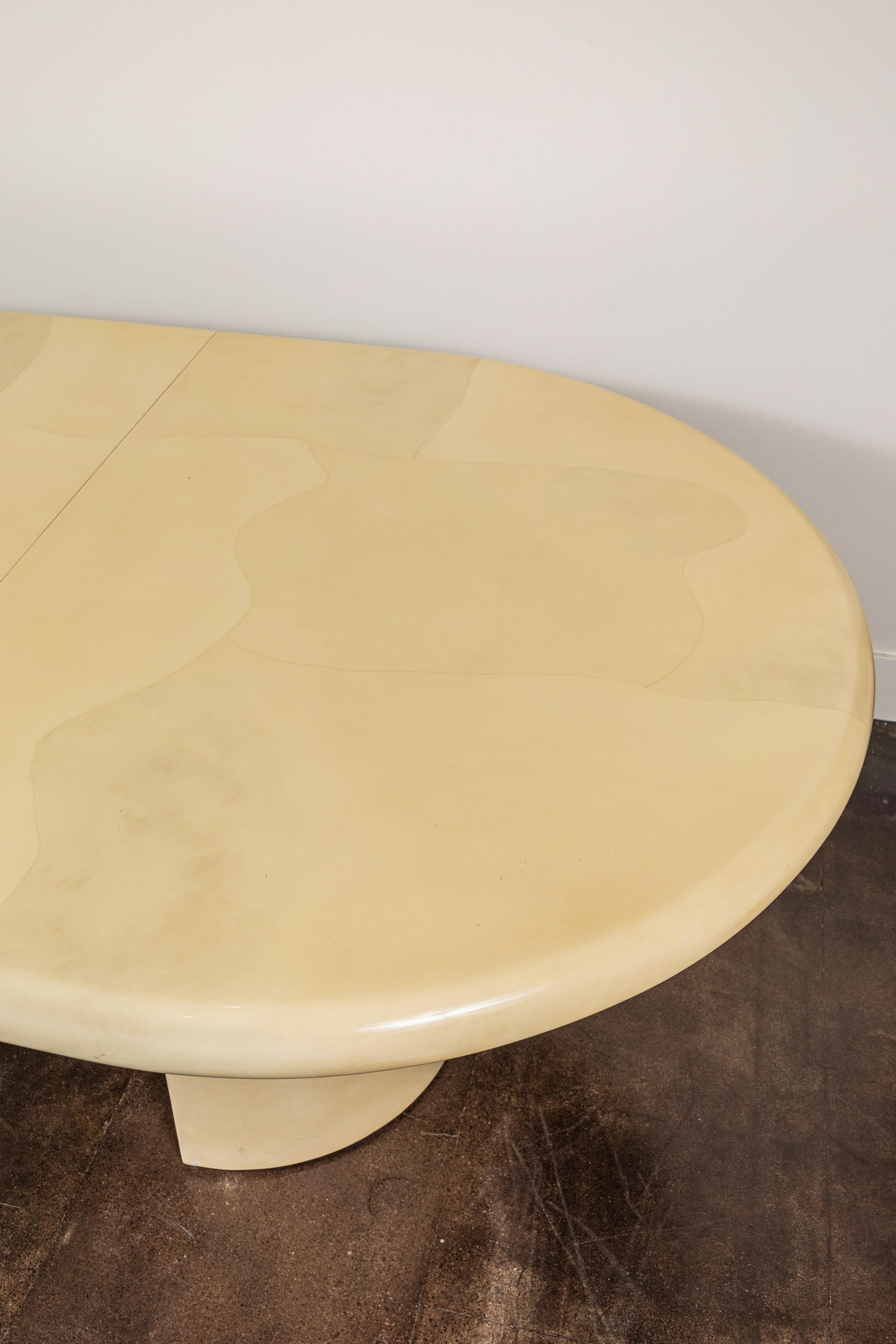 Late 20th Century Cream Goatskin Dining Table in the Style of Karl Springer, 1990s