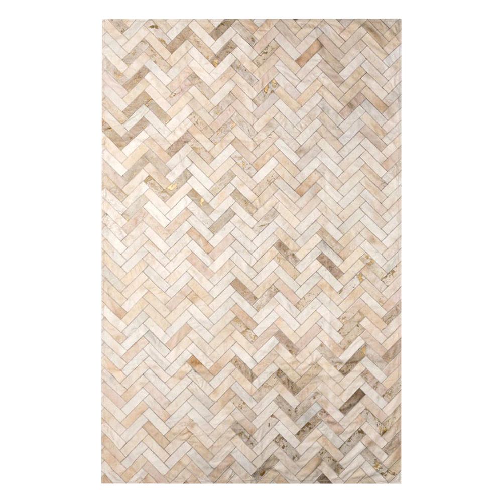 Cream and Gold Herringbone Customizable Estrella Cowhide Area Floor Rug XX- Large For Sale at 1stDibs | large herringbone rug