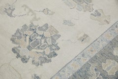 Cream & Gray Floral Design Handwoven Wool Turkish Oushak Rug 8'9" X 11'8"