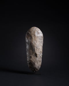 Cream-Grey Neolithic Axe Head, Ancient Sculpture