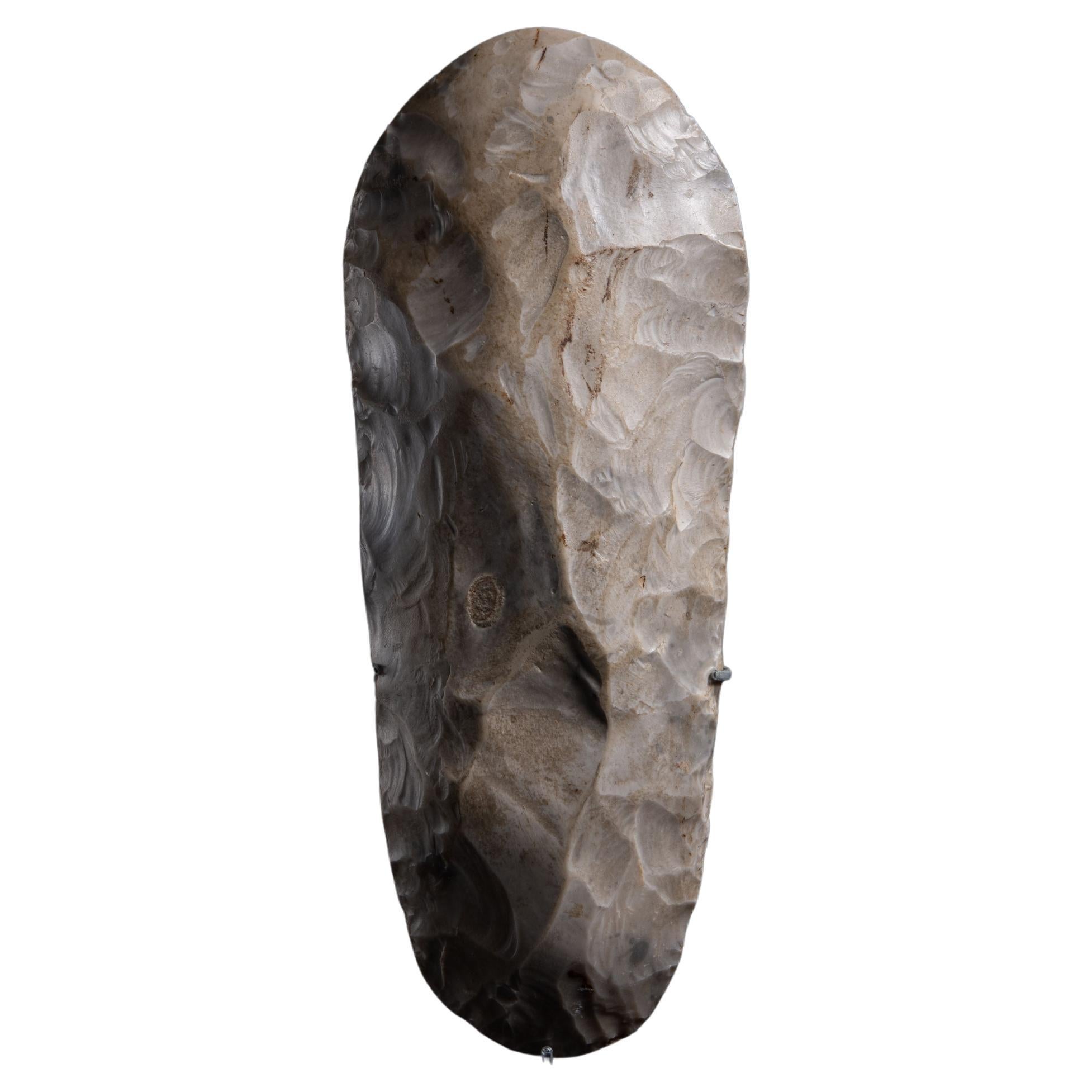 Cream-Grey Neolithic Axe Head, Ancient Sculpture