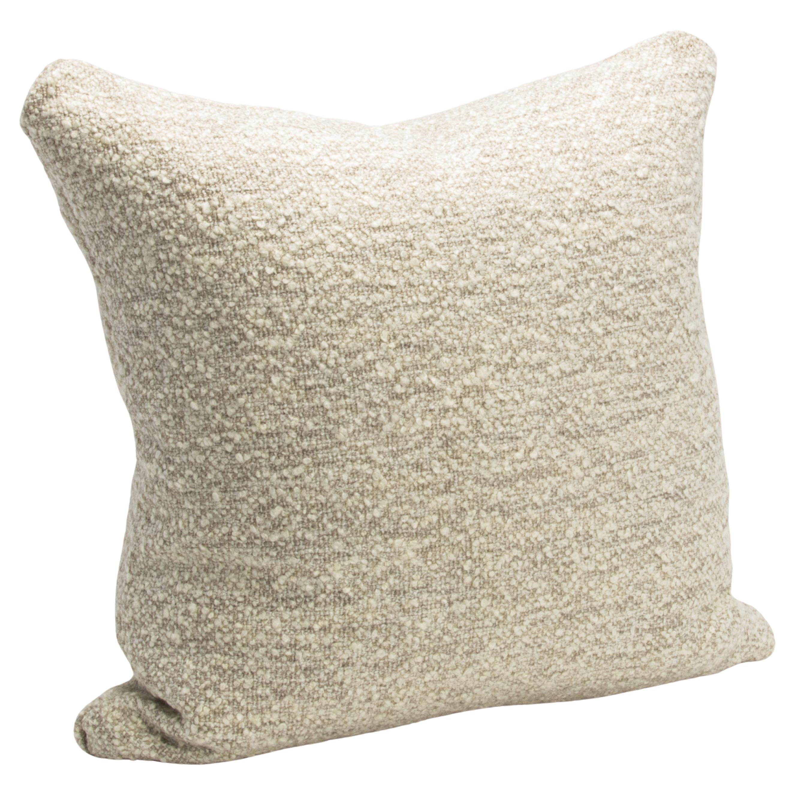 Cream-Grey Textured Pillow By MOGUL