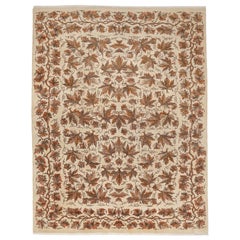 Cream Ground Modernist Rug with Oak Leafs