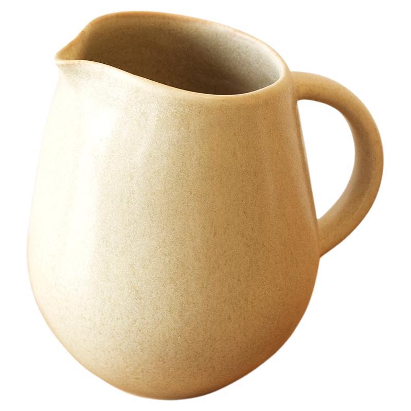 Jarra de Cerámica Moderna Ecológica Crema, hecha a mano, en stock en venta