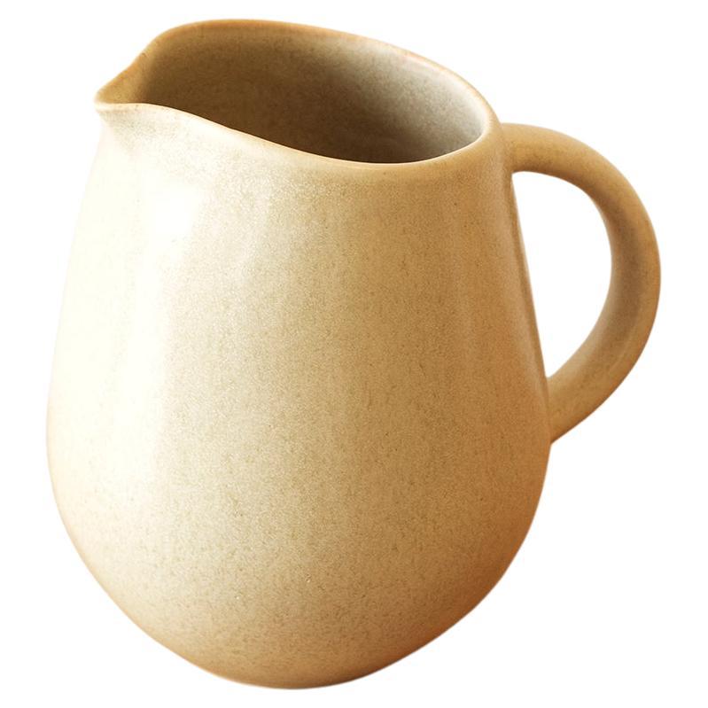 Cream Handmade Organic Modern Ceramic Pitcher, in Stock