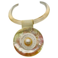 SYLVIA GOTTWALD, Mabe pearl on Mother of Pearl Pendant.