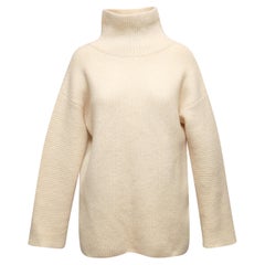 Cremefarbener Jacquemus Rollkragenpullover aus Schurwollmischung Größe FR 36