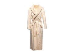 Cream Jil Sander Long Cashmere Coat Size IT 38