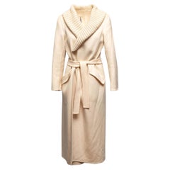 Cream Jil Sander Long Cashmere Coat Size IT 38