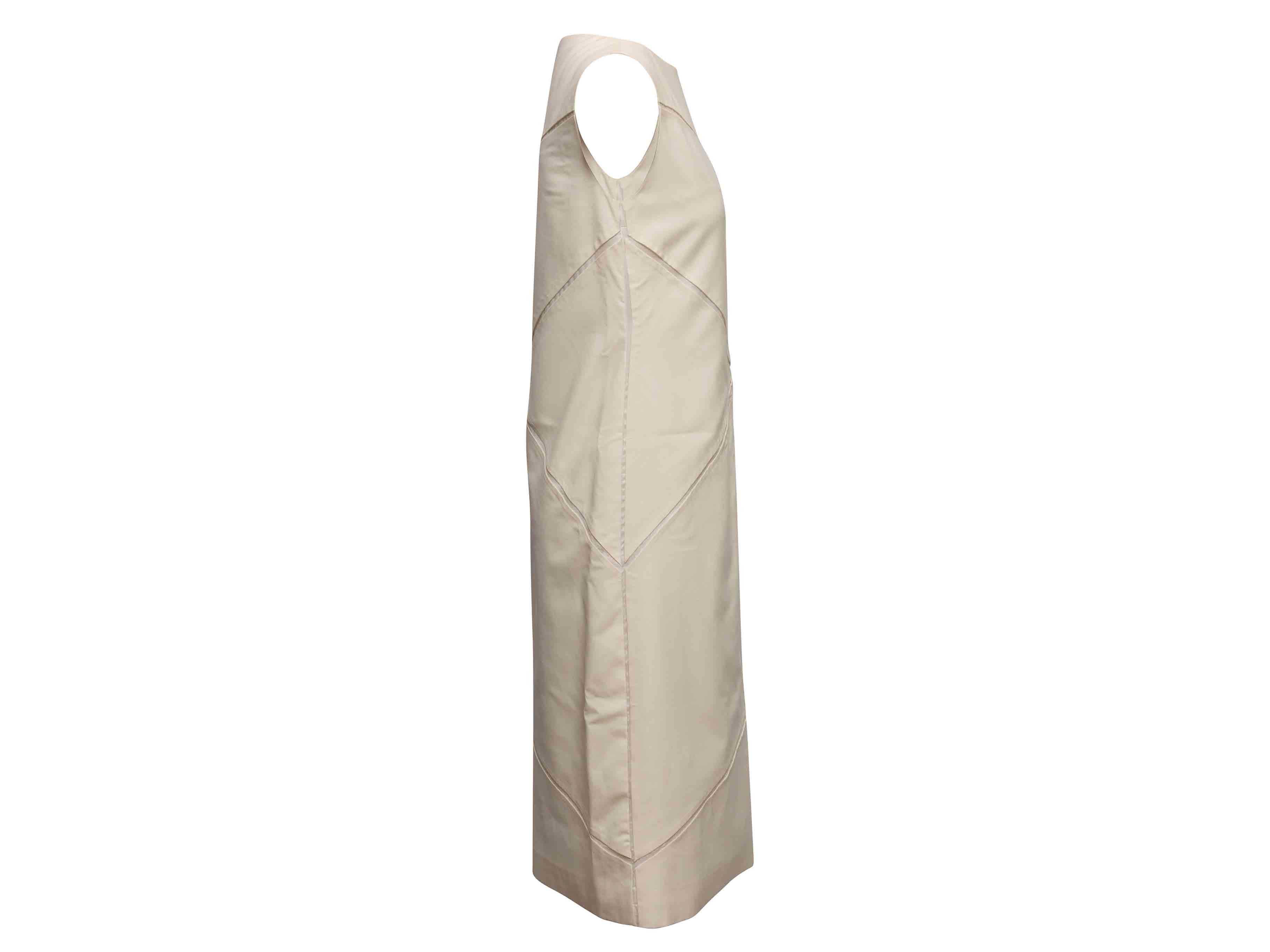 Robe droite géométrique sans manches de couleur crème Jil Sander Taille IT 38 Bon état - En vente à New York, NY