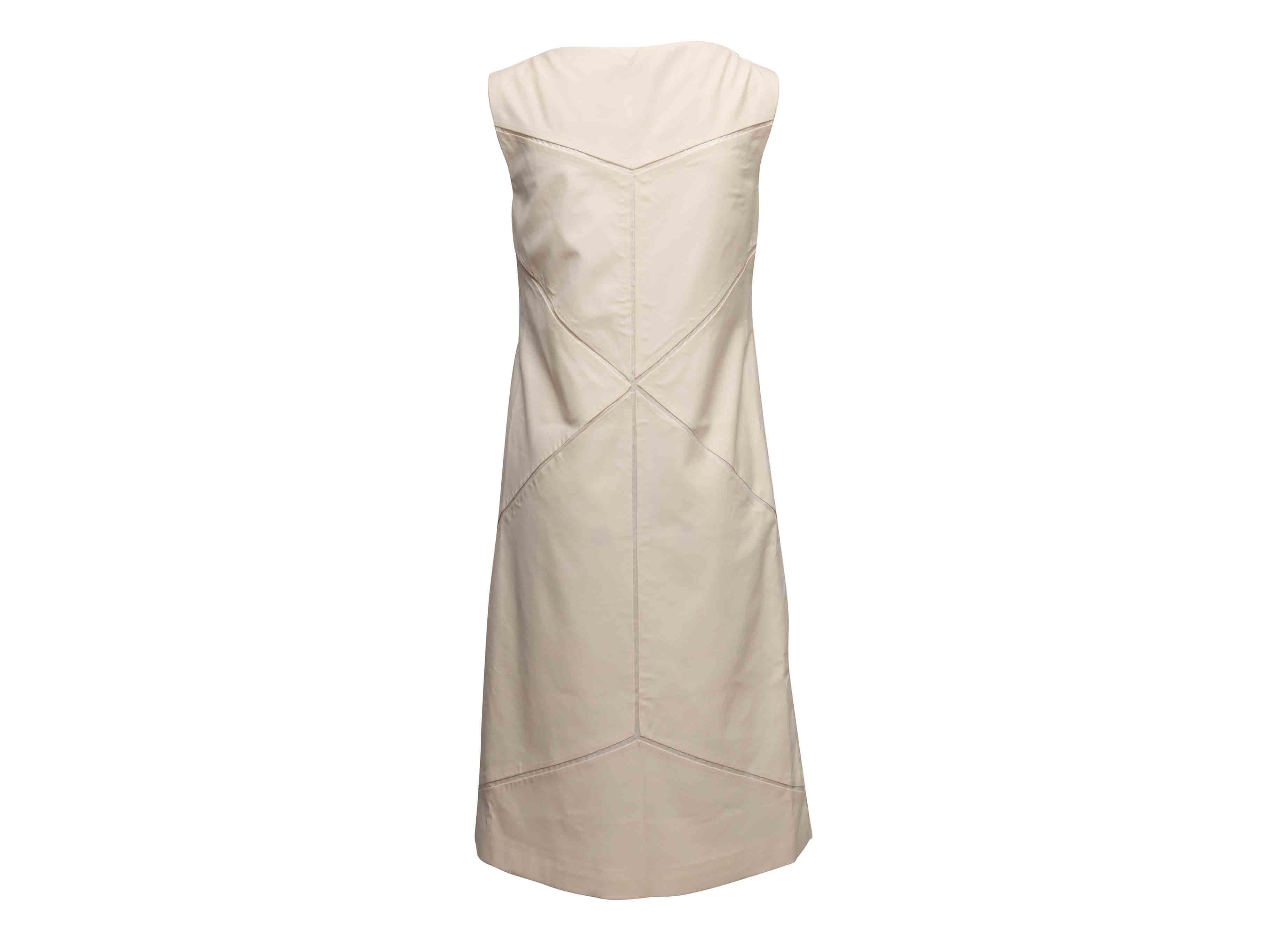 Robe droite géométrique sans manches de couleur crème Jil Sander Taille IT 38 Pour femmes en vente