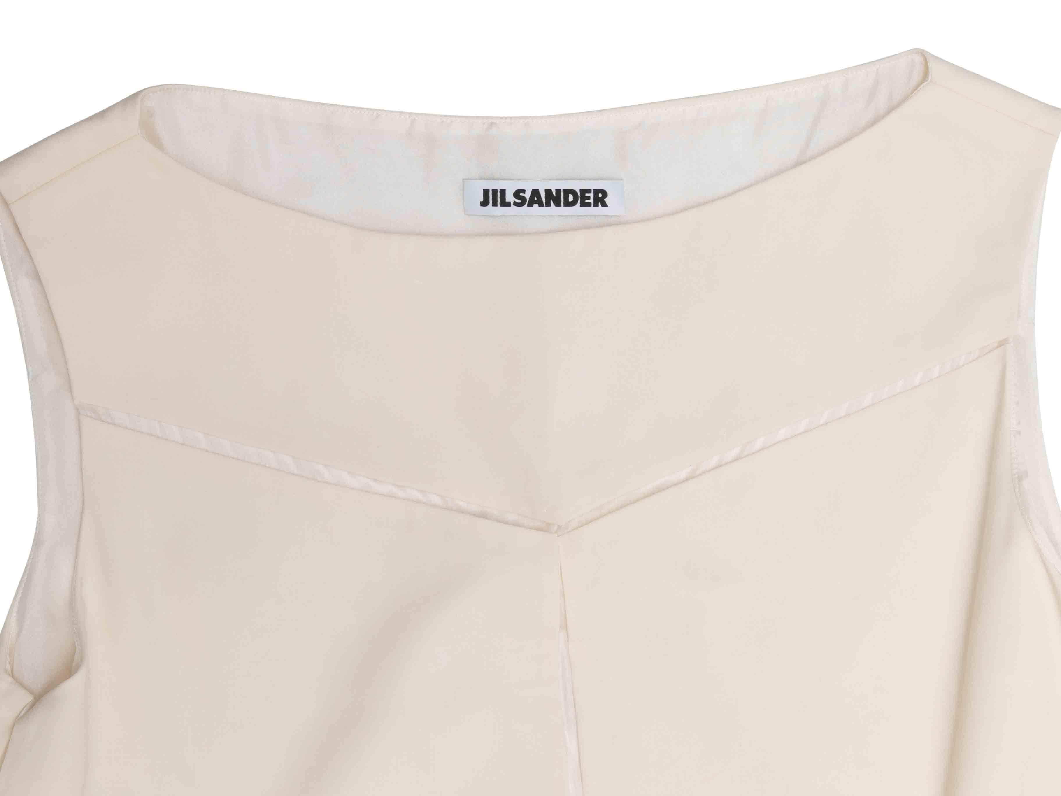 Robe droite géométrique sans manches de couleur crème Jil Sander Taille IT 38 en vente 1